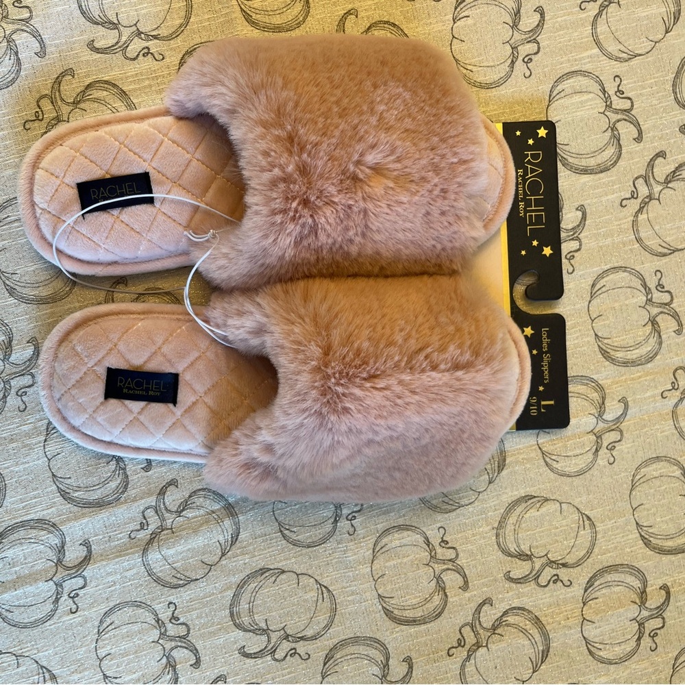 Rachel Zoe Tan Faux Fur Slippers